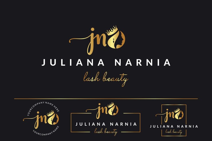 Vetor letra inicial jn j logotipo feminino para rosto de mulher e coleção de design de vetores de silhueta de beleza