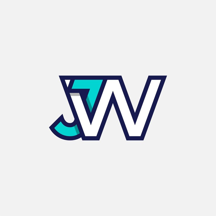 Letra inicial JW ou WJ Logo Monograma Logo letra J com combinação W modelo de design de logotipo