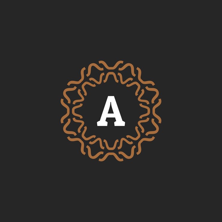 Vetor letra inicial logotipo de moldura de círculo ornamental.