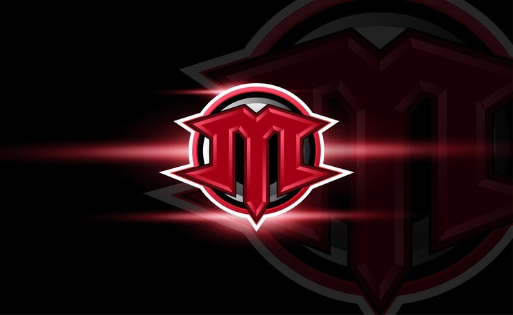 Vetor letra inicial m esport e modelo de logotipo de vetor de jogos