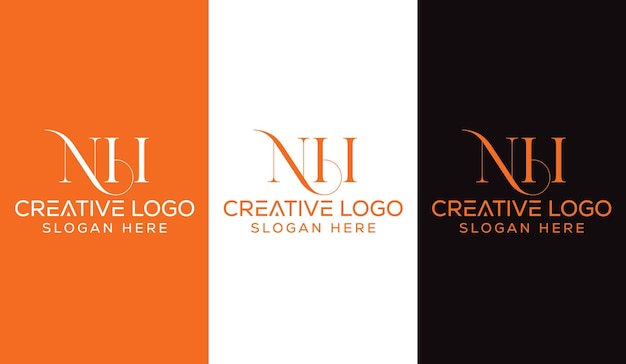 Vetor letra inicial nh logo design monograma criativo moderno sinal símbolo ícone