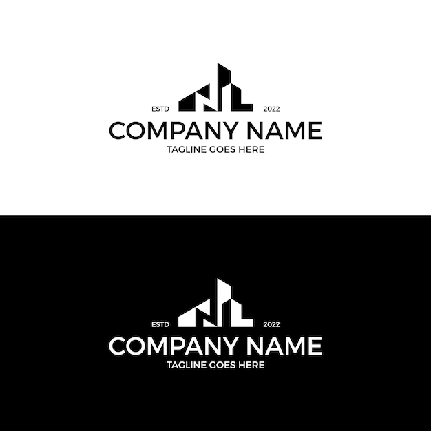 Vetor letra inicial nl com inspiração de design de logotipo de construção