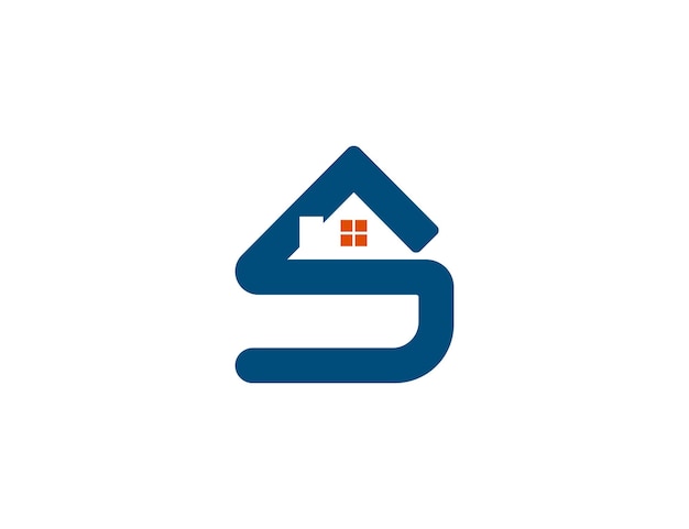 Vetor letra inicial s logotipo de imóvel de casa conceito símbolo ícone de sinal elemento ilustração vetorial design