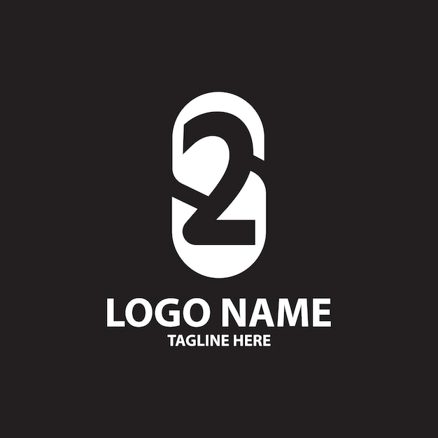 Vetor letra inicial s2 vetor de design do logotipo