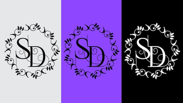 Vetor letra inicial sd design de logotipo criativo monograma de ícone de símbolo moderno