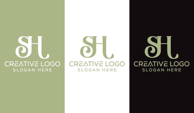 Letra Inicial SH Logo Design Monograma Criativo Moderno Sinal Símbolo Ícone