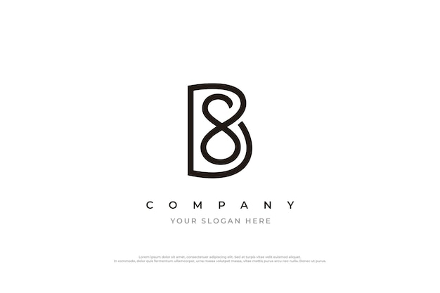Letra inicial simples bs ou vetor de design de logotipo monograma sb