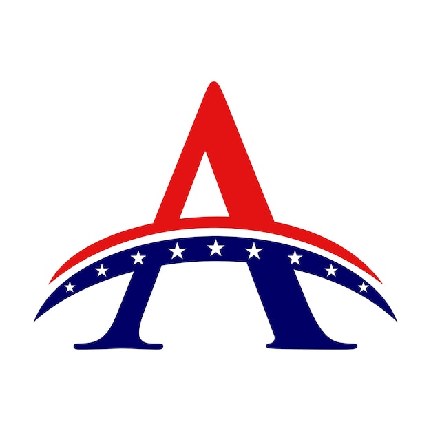 Vetor letra inicial um logotipo americano para negócios corporativos e sinal de empresa modelo de logotipo americano dos eua
