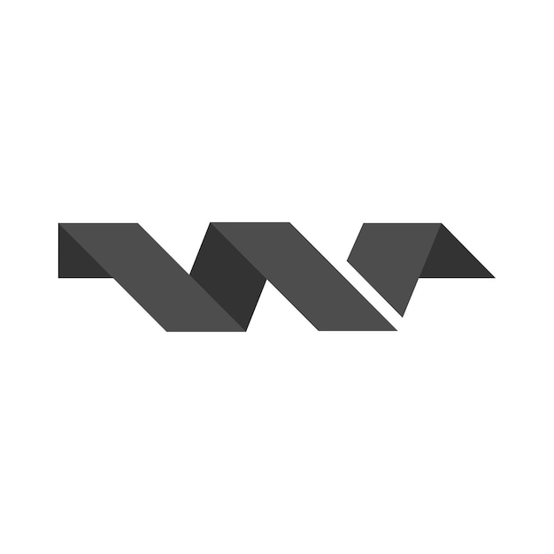 Letra inicial w logo. estilo de origami em forma de letra w