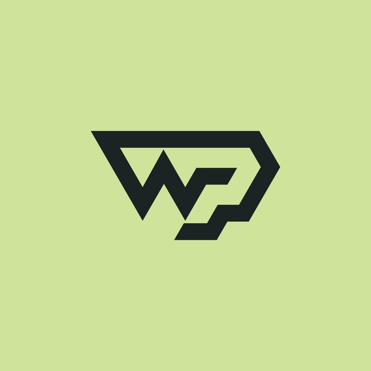 Vetor letra inicial wp ou logotipo do monograma pw