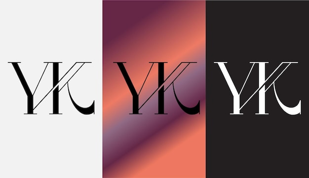 Letra inicial yk design de logotipo criativo símbolo moderno monograma de ícone