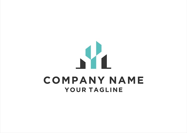 Letra inicial YM Edifício Imóvel Logo Design Vector