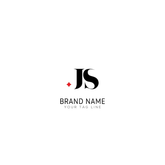 Vetor letra js logo para uma empresa de marca