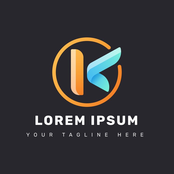 Vetor letra k com logotipo