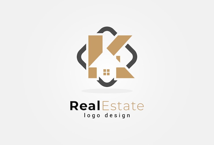 Vetor letra k do logotipo imobiliário com combinação de casa adequada para o logotipo de aplicativos de construção de arquitetura