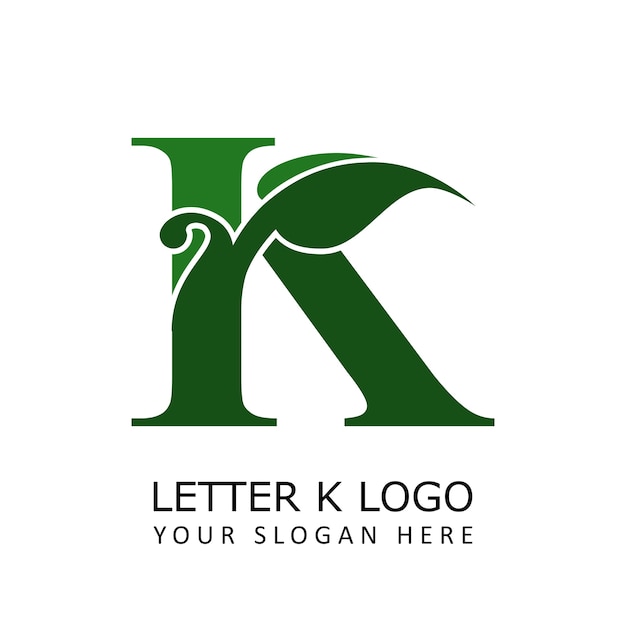 Letra k herbal logo