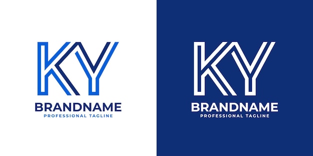 Vetor letra ky linha monograma logotipo adequado para negócios com iniciais ky ou yk