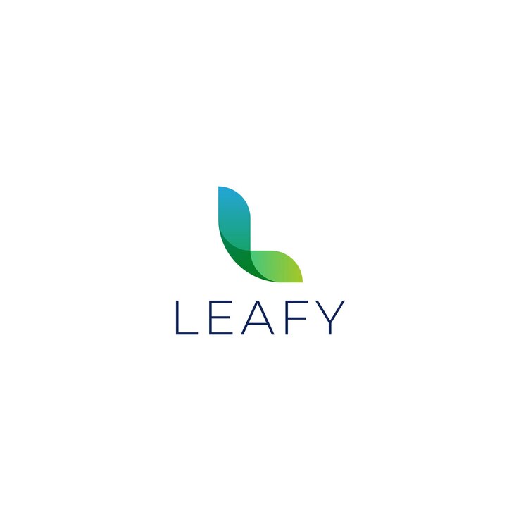 Letra L logotipo natural orgânico folhoso verde criativo