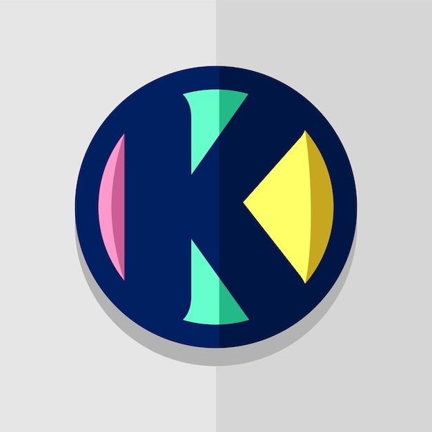 Letra logotipo fonte gradiente colorido inicial