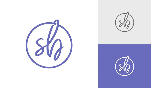 Letra manuscrita ou assinatura vetor de design de logotipo de monograma sb