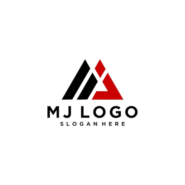 Vetor letra mj company logo design vector