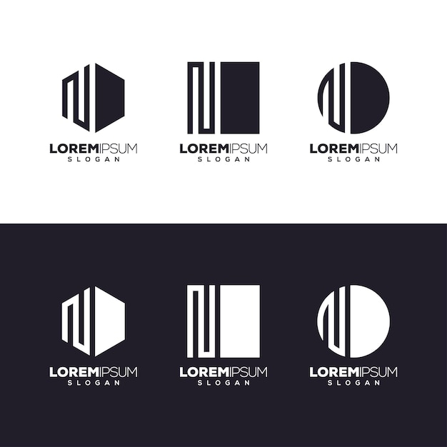 Vetor letra n definir design de logotipo