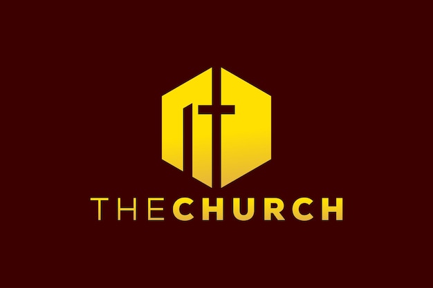 Letra n moderna e profissional sinal de igreja logotipo vetorial cristão e pacífico