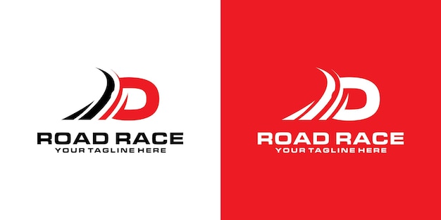 Vetor letra o e design de logotipo de estrada de asfalto logotipo de corrida para esportes de corrida de automóveis