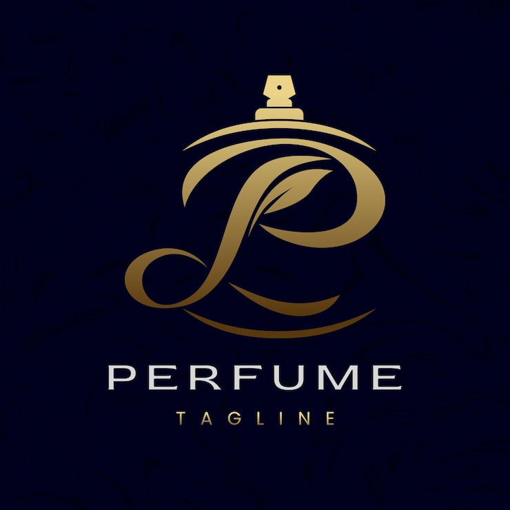 Vetor letra p desenho do logotipo do perfume elegante cheiro de luxo logotipo inicial