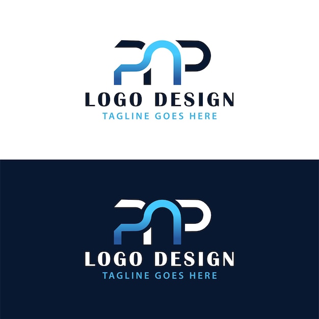 Vetor letra pnp logo design com formato vetorial.