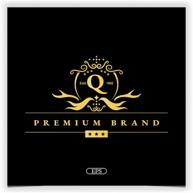 Vetor letra q logotipo dourado premium modelo elegante vetor eps 10