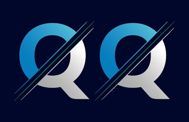 letra qq logotipo colorido no círculo Ilustração do logotipo vetorial