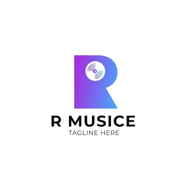 Vetor letra r do logotipo da música
