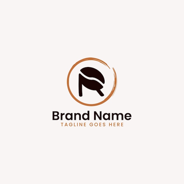 Letra r e ícone do logotipo do café