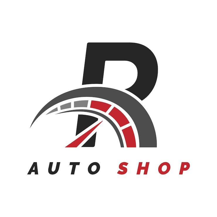 Vetor letra r logotipo de mecânico de automóveis alfabeto r ícone de design de velocímetro automotivo