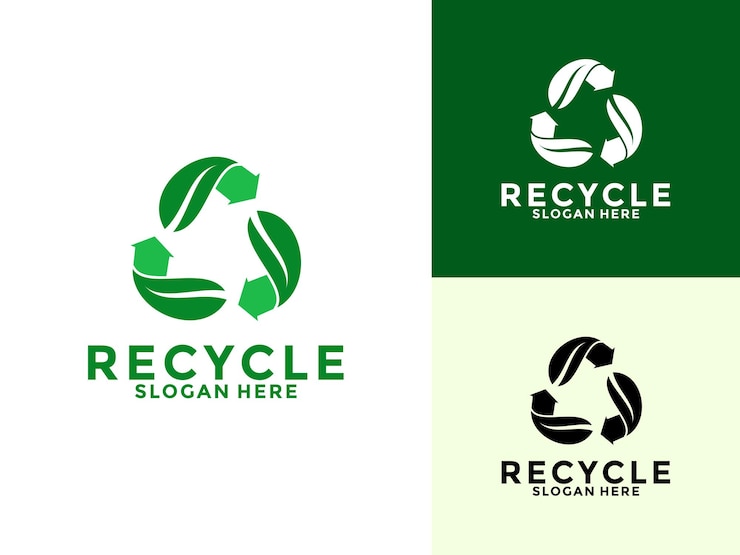 Vetor letra s com reciclar e folha verde logotipo de ecologia de reciclagem eco e salvar o planeta modelo vetorial do logotipo