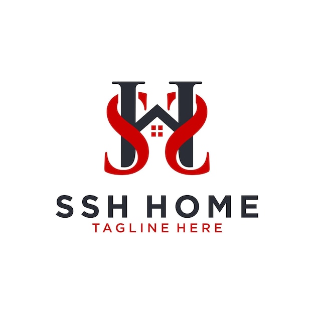 Vetor letra shs home logo design vector