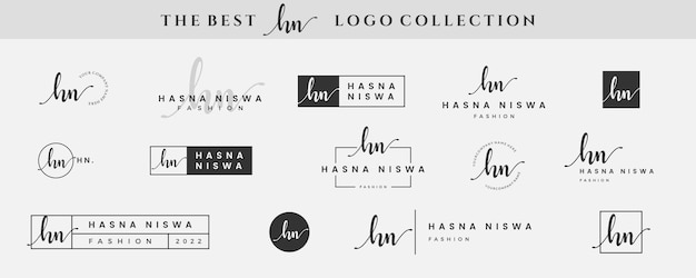 Letra simples inicial HN H logotipo monograma em preto para coleção de design de fotografia de moda de beleza