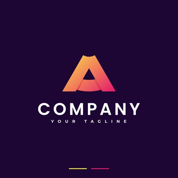Letra Um logotipo abstrato gradiente moderno minimalista