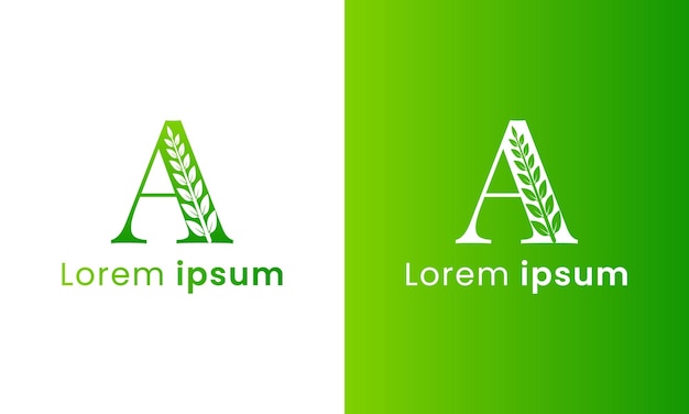 Letra um logotipo com um conceito criativo de folha de monograma para a empresa eco verde