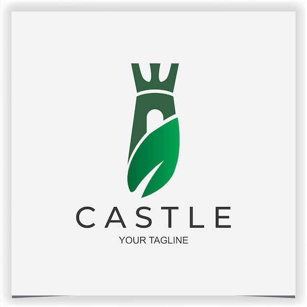 Letra vectorial s com o logotipo do castelo de guarda ecológica e natural