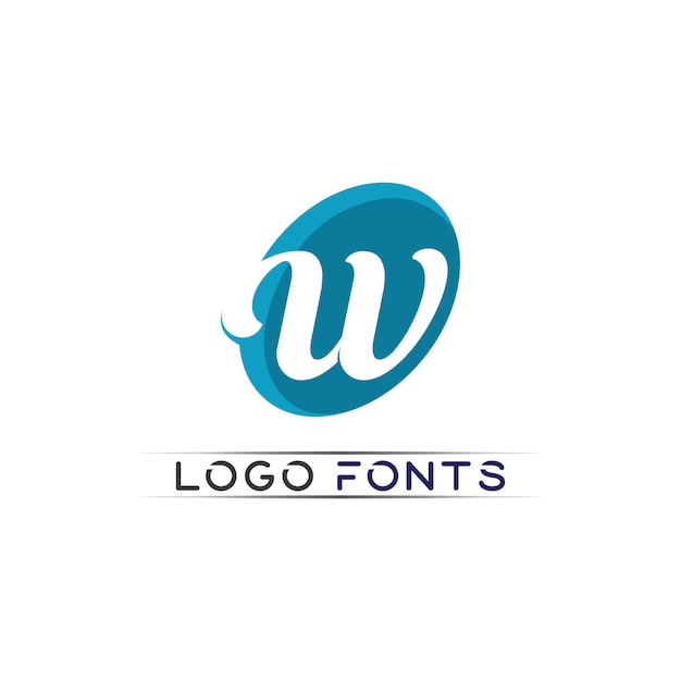 Vetor letra w e fonte logo template ilustração vetorial design