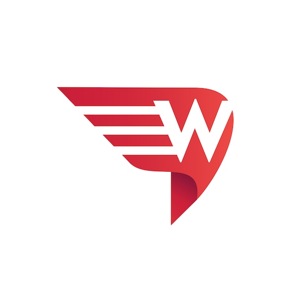Letra w wing logo vector