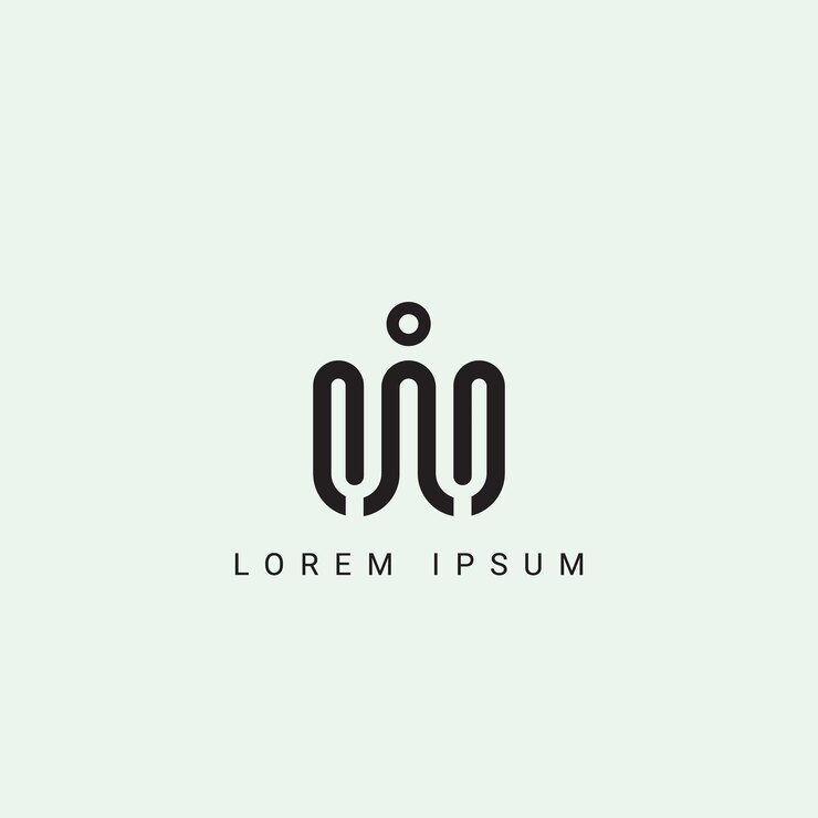 Vetor letra wi e monograma iw logotipo inicial geométrico logotipo moderno de grade gradiente