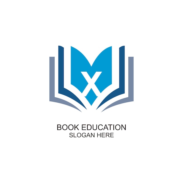 Letra x do logotipo da book education