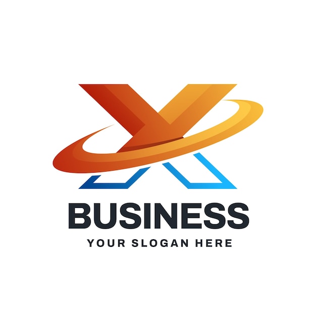 Letra x ilustração de ícone de vetor de logotipo de negócios