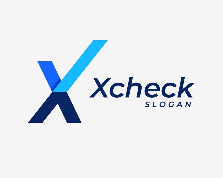 Vetor letra x iniciais checkmark check tick checklist concordo correto design de logotipo de vetor mínimo simples