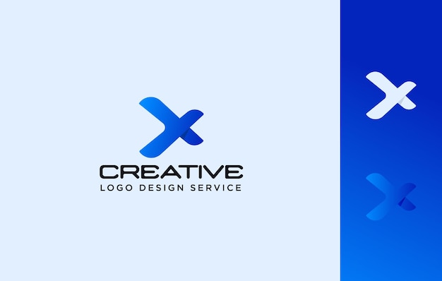 Vetor letra x logotipo ou x logo esportes logotipo azul