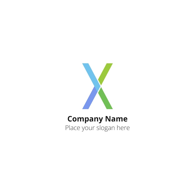 Letra X marca design de logotipo plano