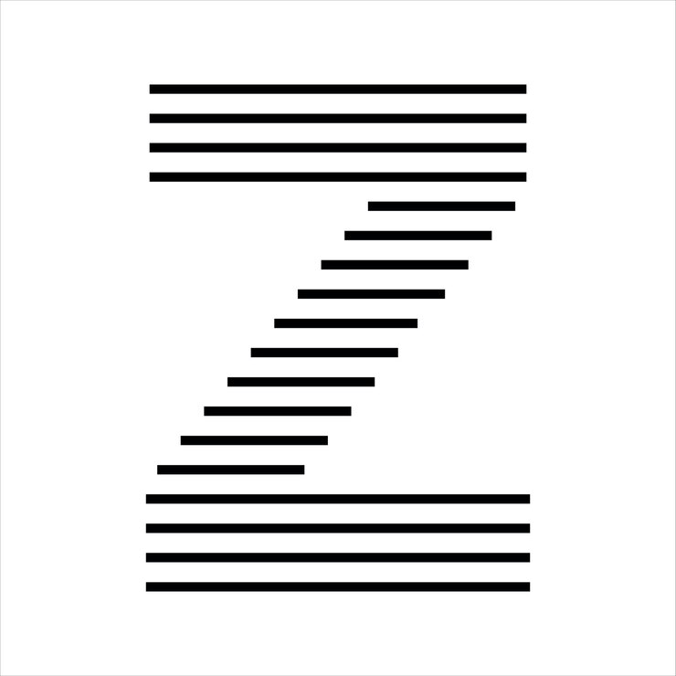Vetor letra z inicial monograma logo icon geométrico linhas de listras horizontais
